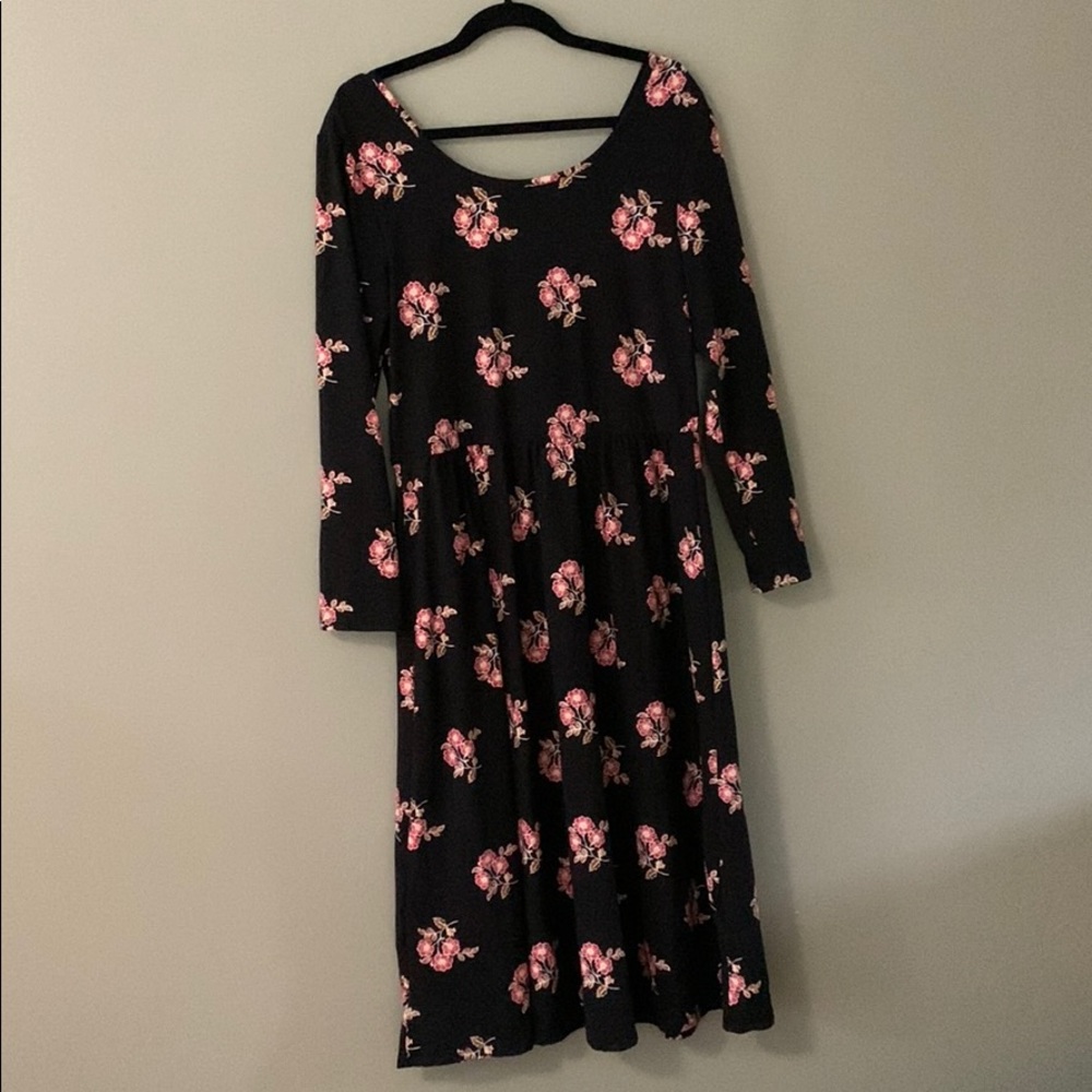 Old Navy | Black Floral Midi Dress